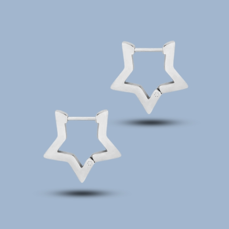 Star Design 925 Sterling Silver Helix Earring Hoop 925She345_0