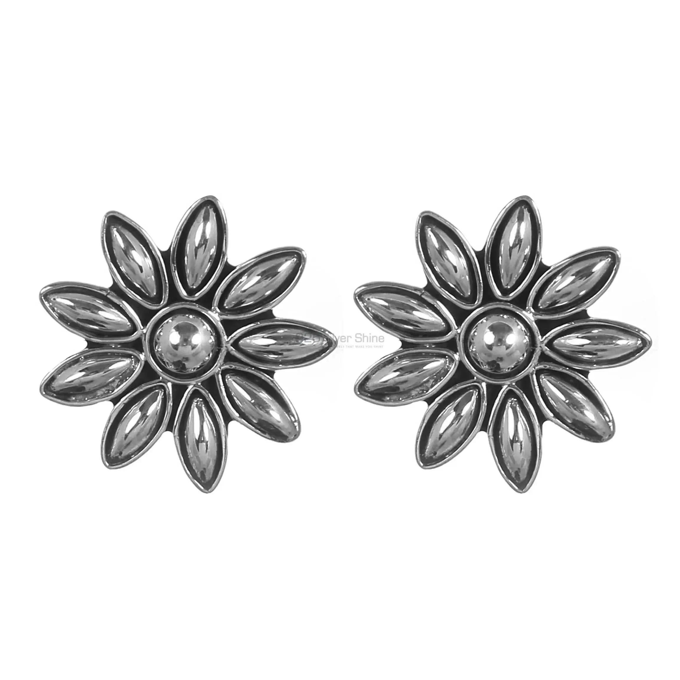 Star Design Handmade Earrings In 925 Sterling Silver 925SE310_1