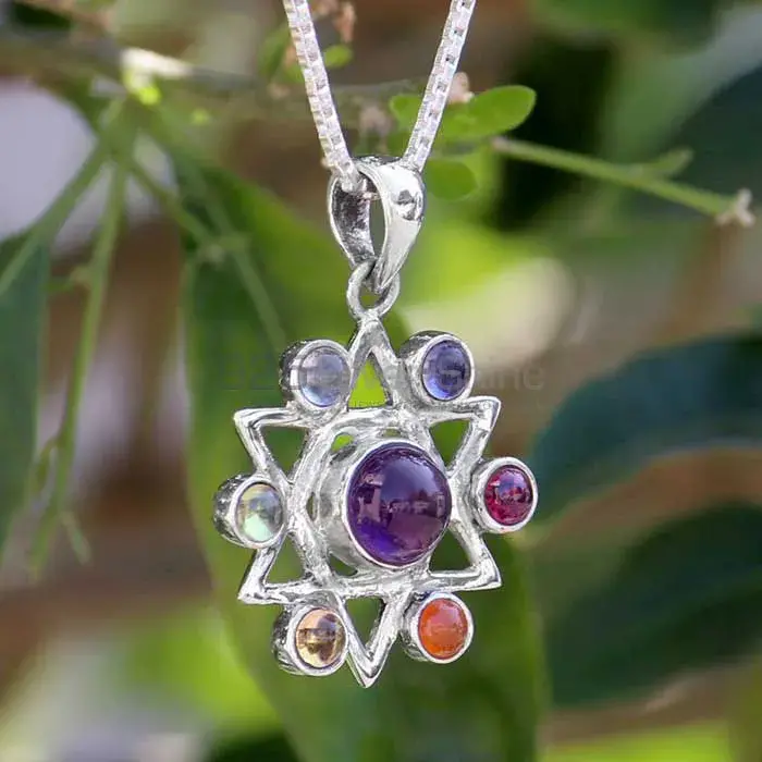 Star Mandala Chakra Pendant With Sterling Silver Jewelry SSCP111_0