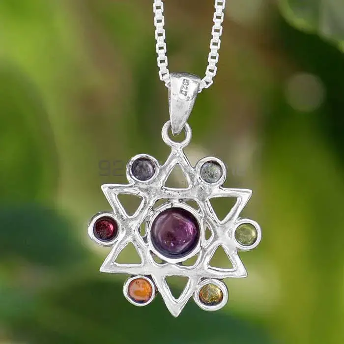 Star Mandala Chakra Pendant With Sterling Silver Jewelry SSCP111_1