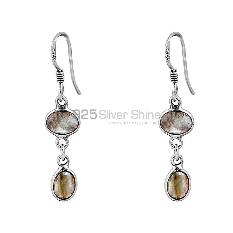 Sterling Silver Earring In Blue Fire Labradorite Gemstone Jewelry 925SE93