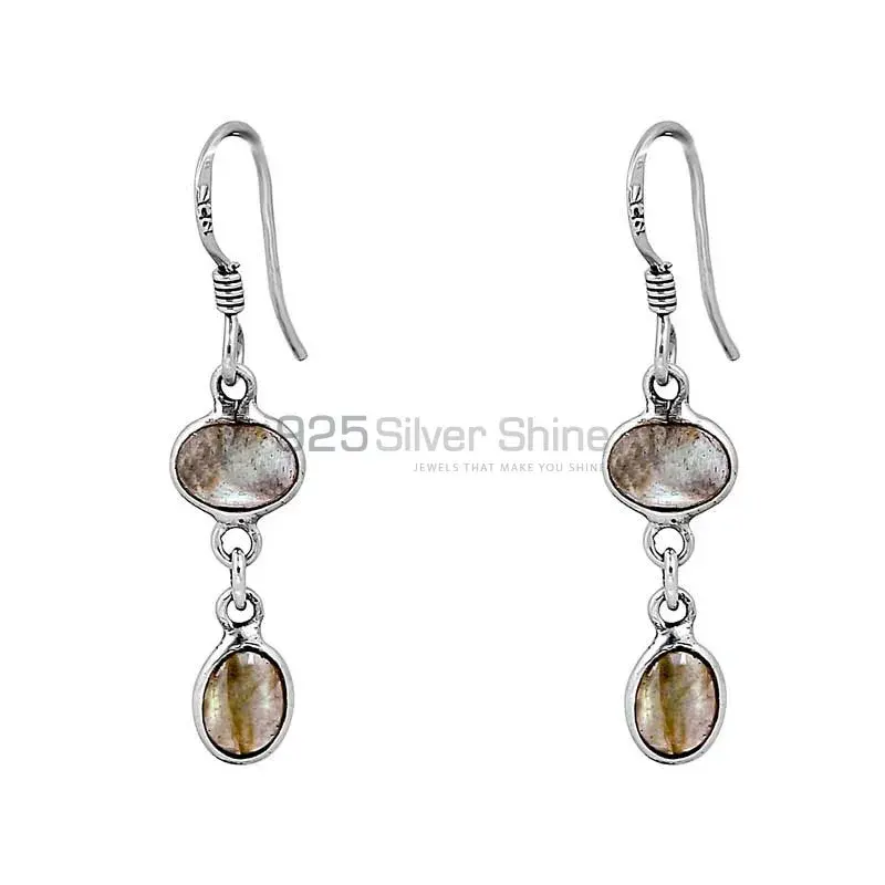 Sterling Silver Earring In Blue Fire Labradorite Gemstone Jewelry 925SE93_0