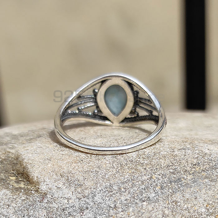 Sterling Silver Ethnic Style Ring In Natural Larimar Jewelry SSR82_2