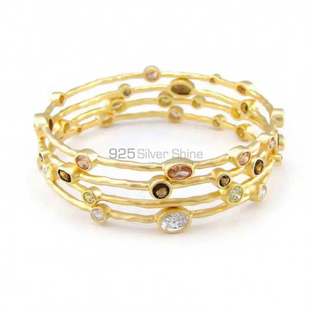 Sterling Silver Gold Vermeil Bracelets In Multi Stone 925SSB15