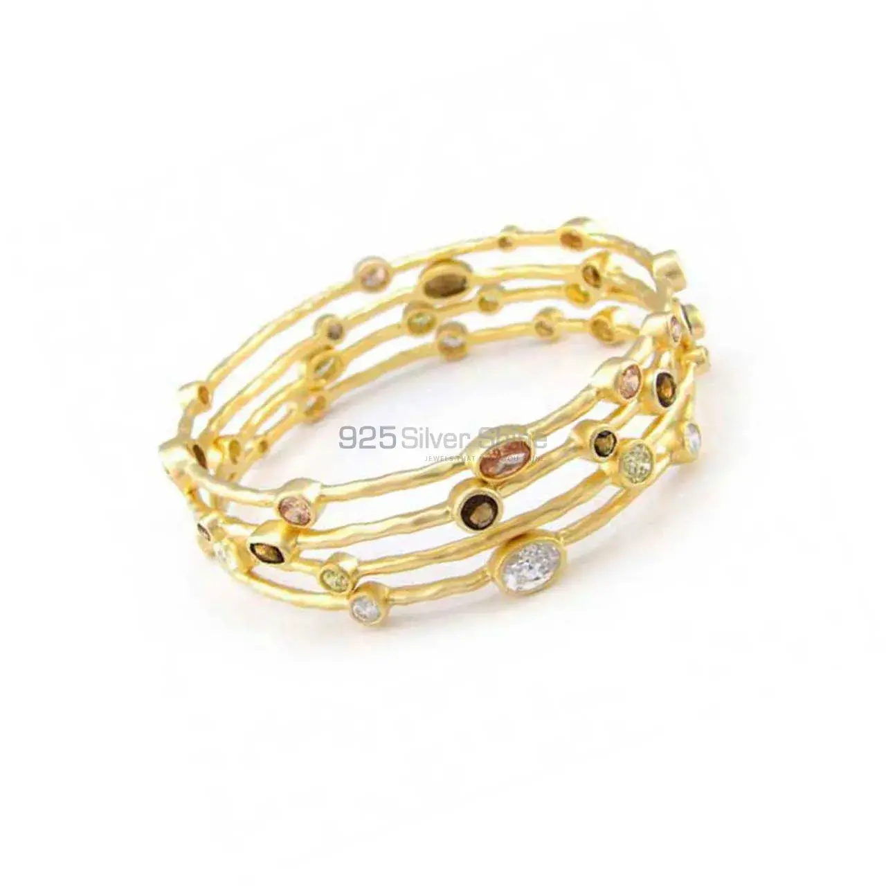 Sterling Silver Gold Vermeil Bracelets In Multi Stone 925SSB15_0