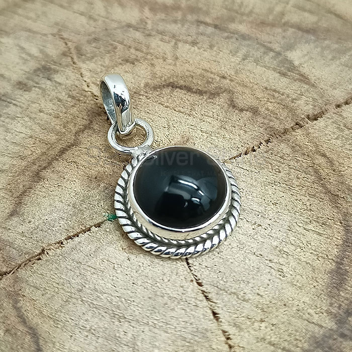 Sterling Silver Handmade Pendant In Black Onyx Gemstone 925NSP09_1
