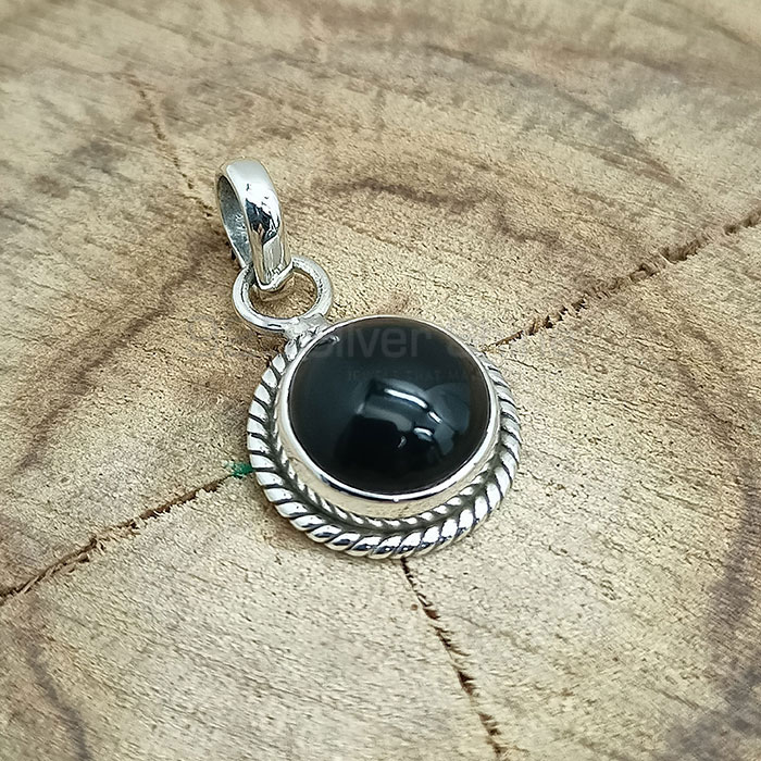 Sterling Silver Handmade Pendant In Black Onyx Gemstone 925NSP09_1
