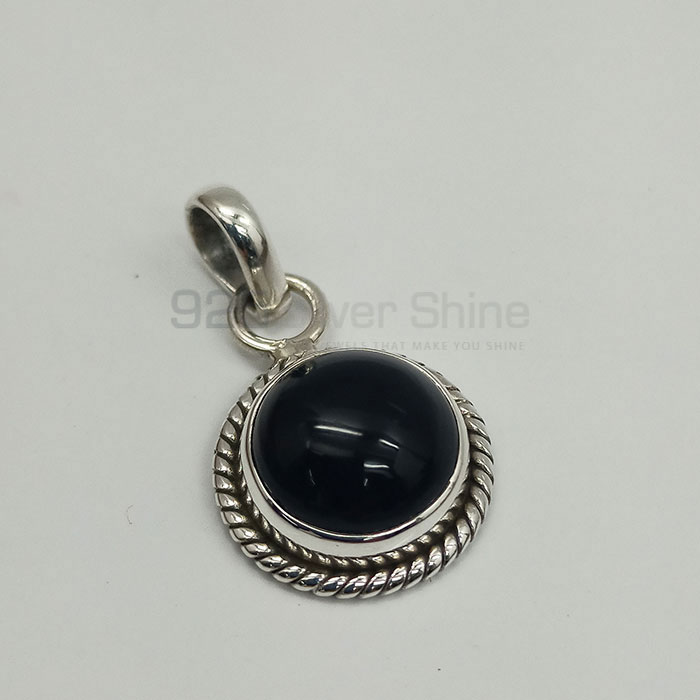 Sterling Silver Handmade Pendant In Black Onyx Gemstone 925NSP09_3