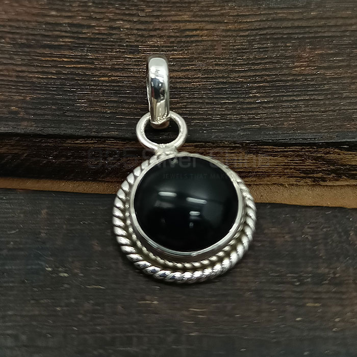 Sterling Silver Handmade Pendant In Black Onyx Gemstone 925NSP09_4