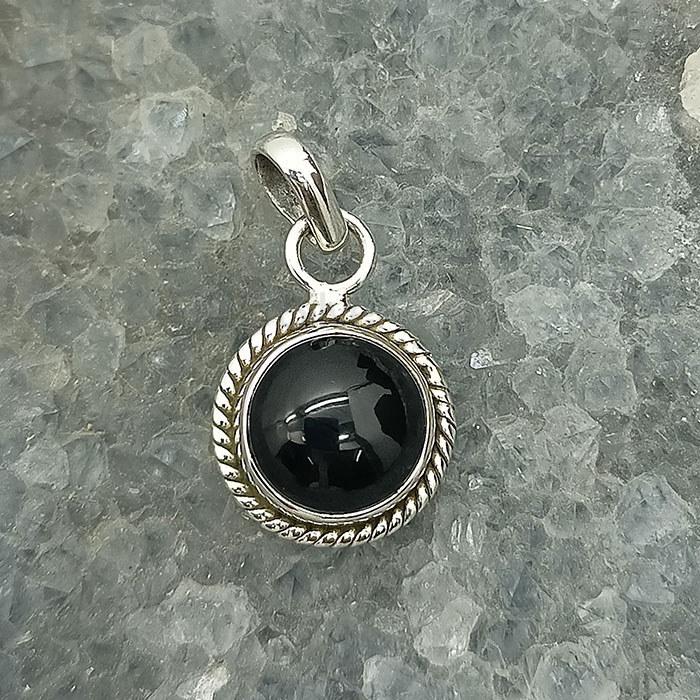 Sterling Silver Handmade Pendant In Black Onyx Gemstone 925NSP09_5