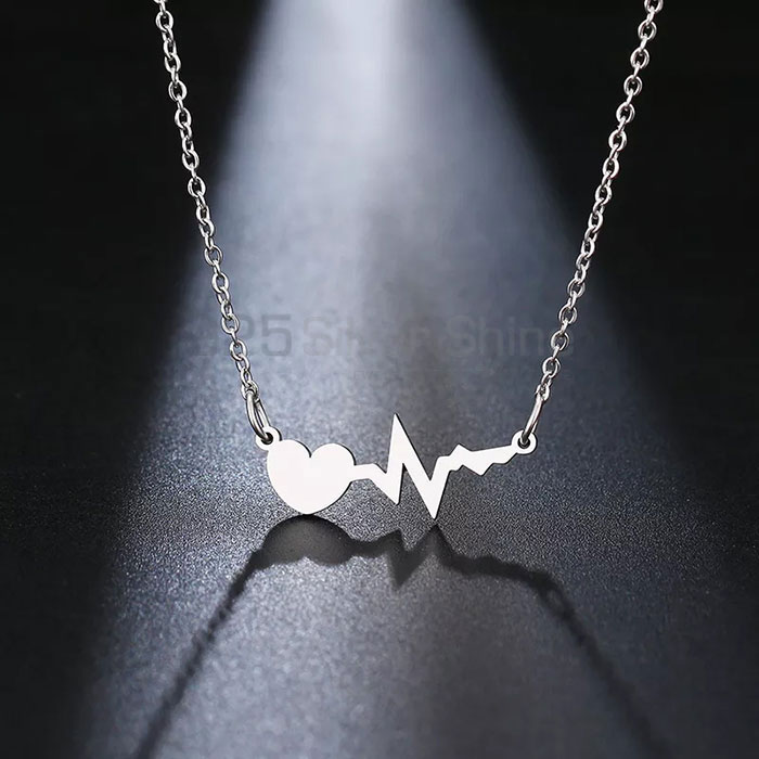Sterling Silver Heart Beat Minimalist Necklace For Love One HBME321