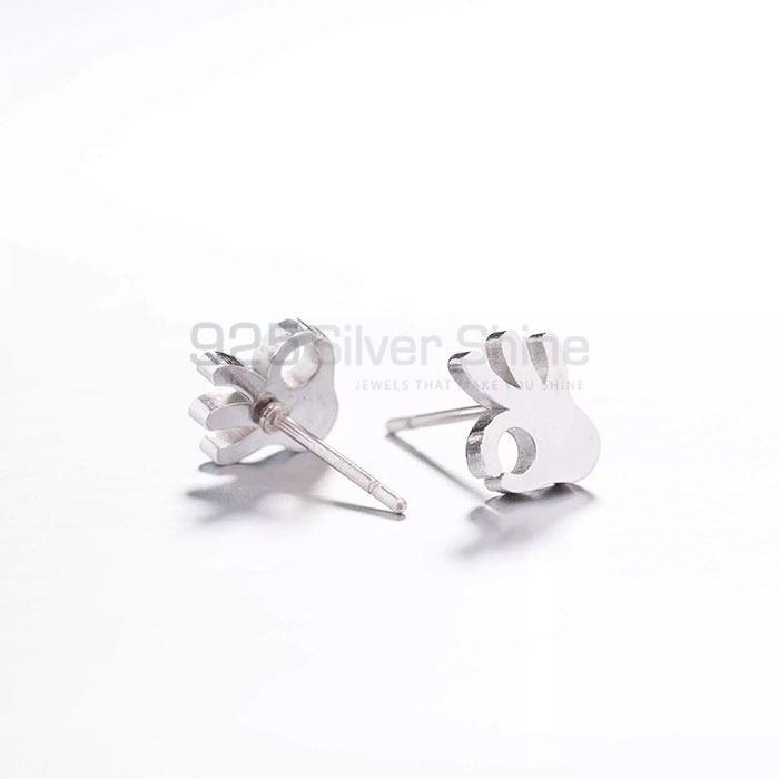 Sterling Silver Ok Symbol Stud Earring For Women's SMME550_2