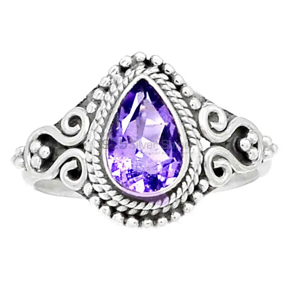 Amethyst Gemstone Silver Engagement Rings 925SR2359