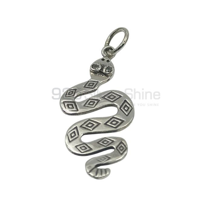Sterling Silver Snake Pendant In CZ Gemstone 925NSP04_0