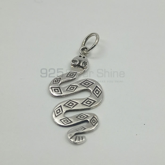Sterling Silver Snake Pendant In CZ Gemstone 925NSP04_4
