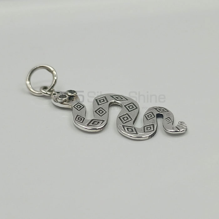 Sterling Silver Snake Pendant In CZ Gemstone 925NSP04_5