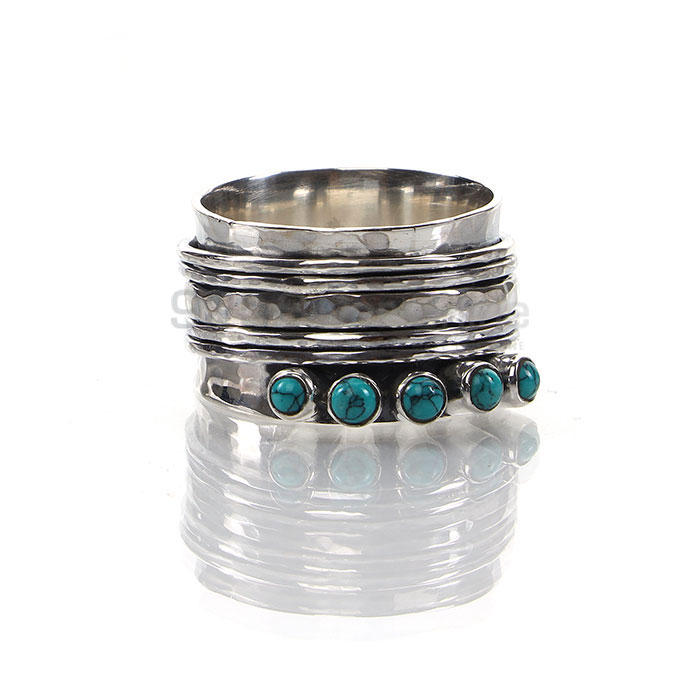 Sterling Silver Spinner Ring In Turquoise Gemstone SSR149_0