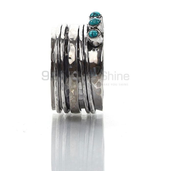 Sterling Silver Spinner Ring In Turquoise Gemstone SSR149_1