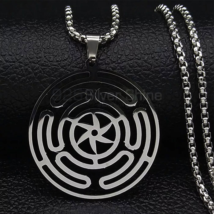 Sterling Silver Wheel Of Hecate Symbol Necklace SMMN569_1