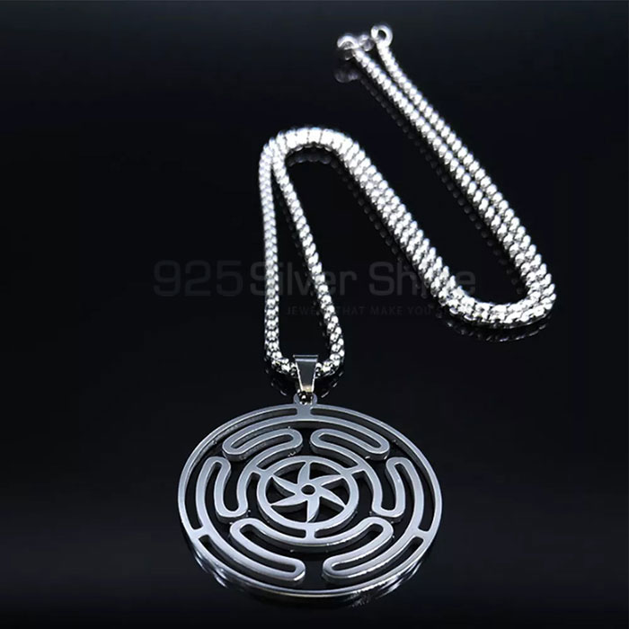 Sterling Silver Wheel Of Hecate Symbol Necklace SMMN569_2