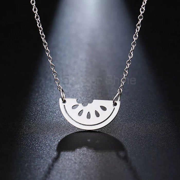 Stunning Watermelon Minimalist Chain Necklace In Sterling Silver FRMN275