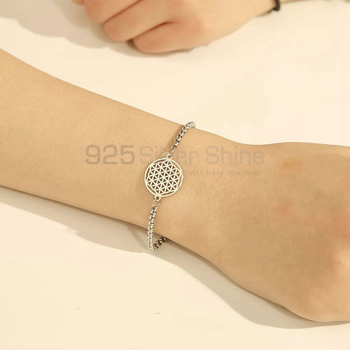Stunning 925 Silver Geometric Chain Bracelet Designs GMMB278_1