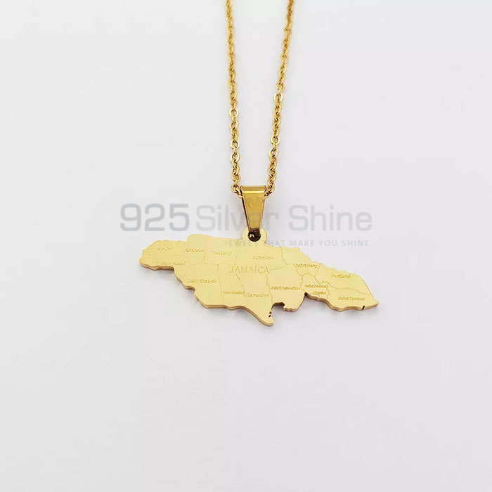 Stunning 925 Silver Jamaica Map Necklace For Women's MPMN359_0