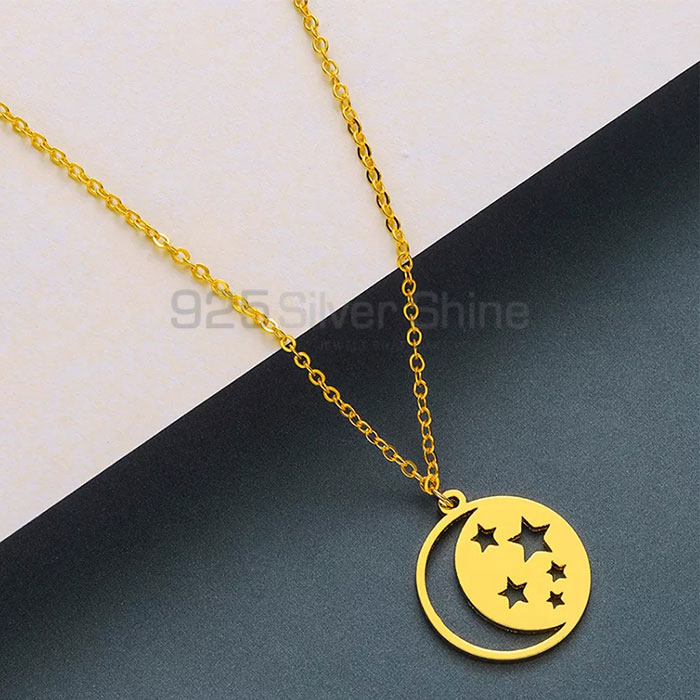Stunning 925 Silver Star And Moon Necklace STMN515_0