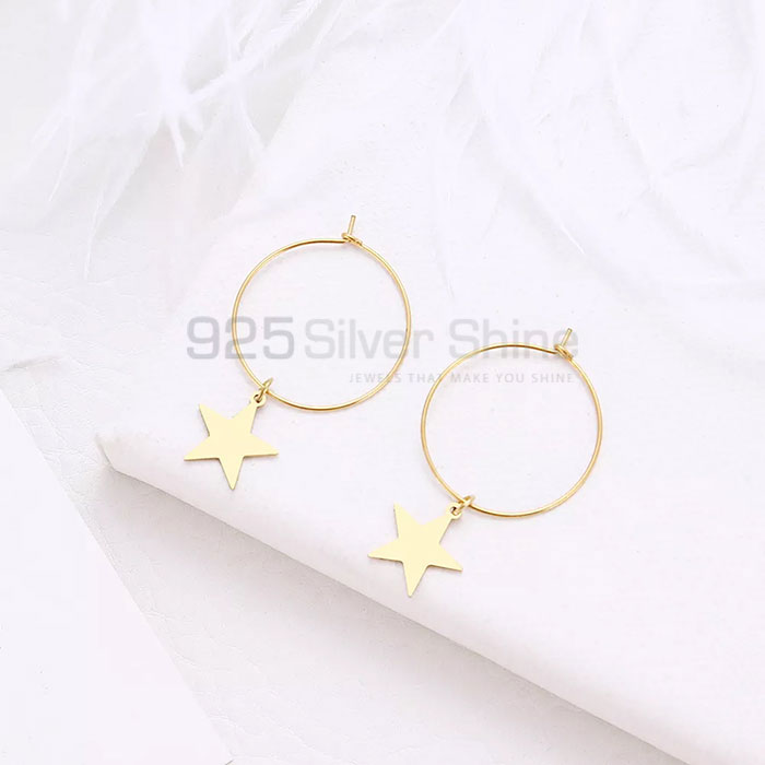 Stunning 925 Silver Star Hoop Minimalist Earring STME483_0