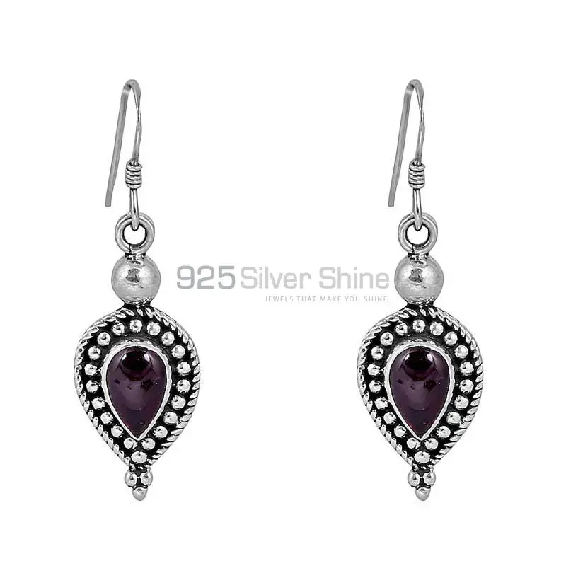 Stunning 925 Sterling Silver Earring In Natural Garnet Gemstone Jewelry 925SE92_1