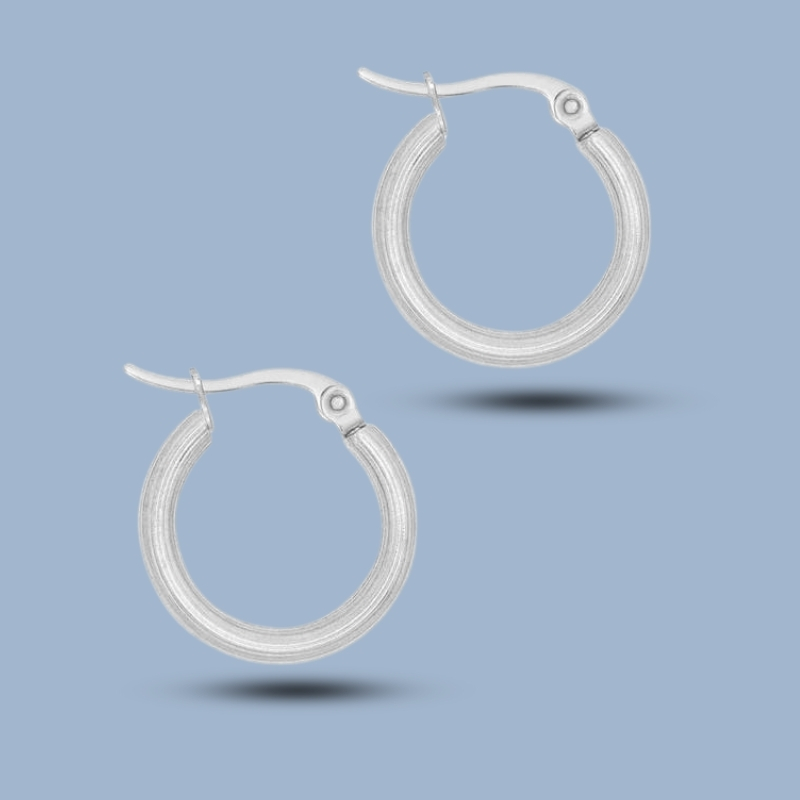 Stunning 925 Sterling Silver French Lock Hoop Earrings 925She331_0