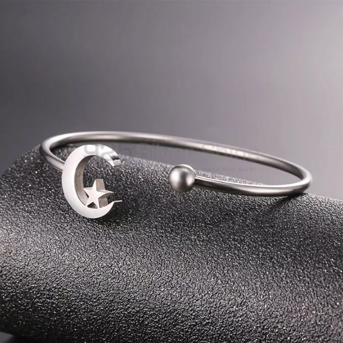 Stunning 925 Sterling Silver Moon Minimalist Cuff Bangle MOMB373