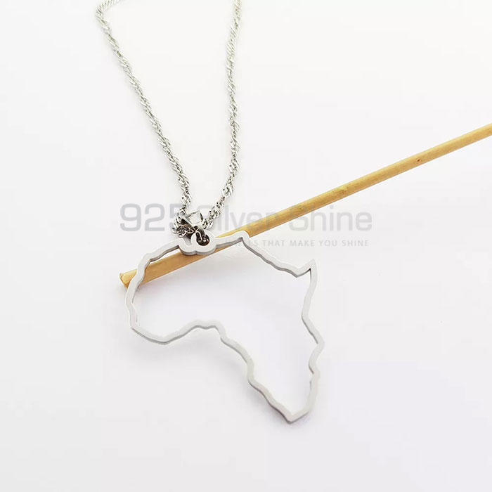 Stunning Africa Map Chain Necklace In Sterling Silver MPMN360