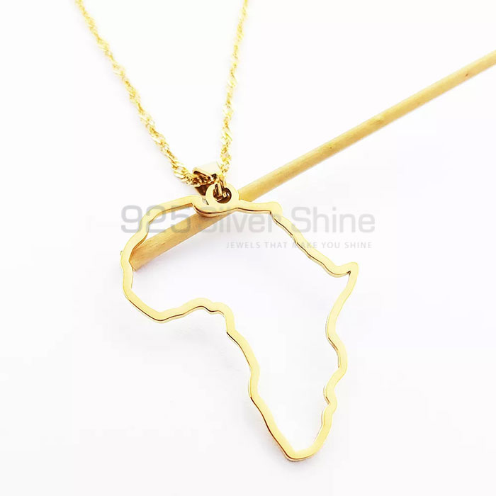 Stunning Africa Map Chain Necklace In Sterling Silver MPMN360_1