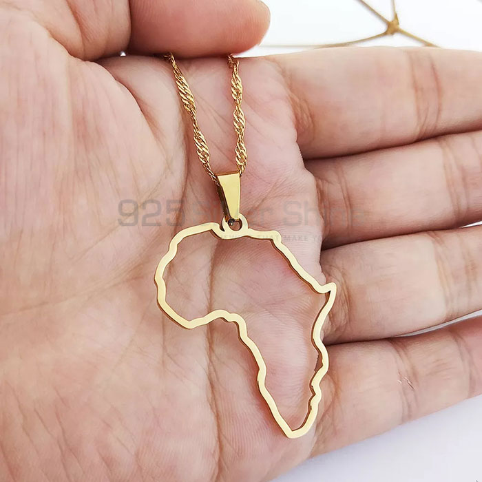 Stunning Africa Map Chain Necklace In Sterling Silver MPMN360_2