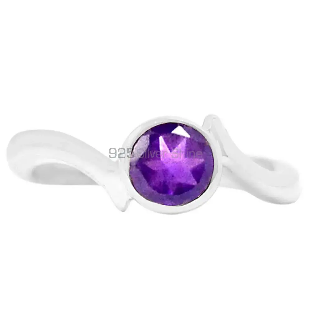 Amethyst Gemstone Women's Silver Rings 925SR099-4