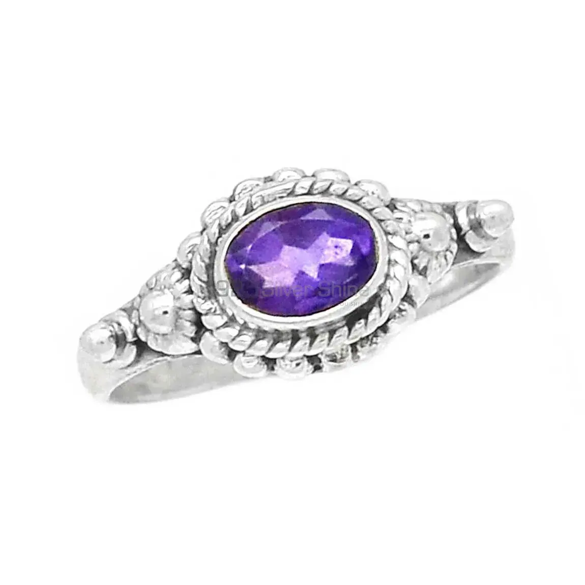 Silver Amethyst Birthstone Rings 925SR2348_1