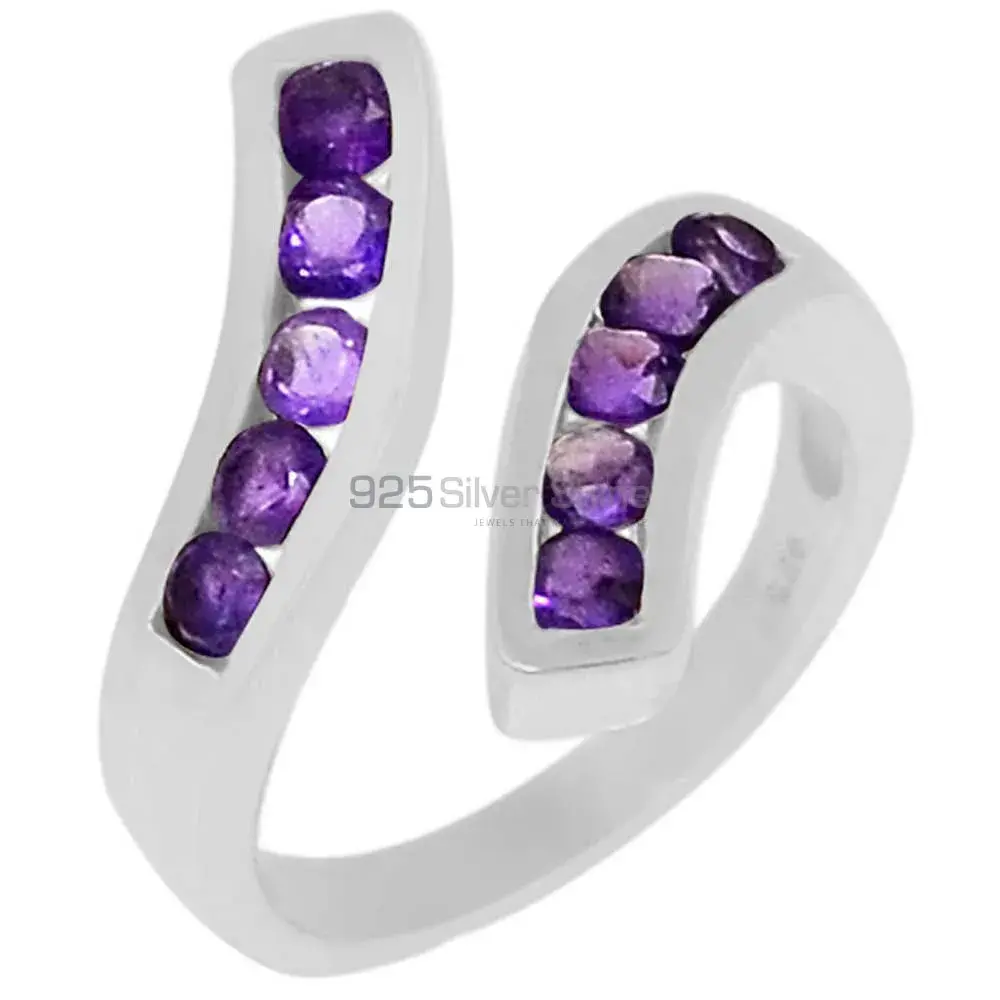 Stunning Amethyst Semi Precious Gemstone Ring In 925 Solid Silver 925SR063-6