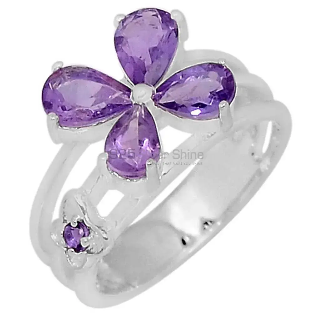 Stunning Amethyst Semi Precious Gemstone Ring In Solid Silver 925SR097-6