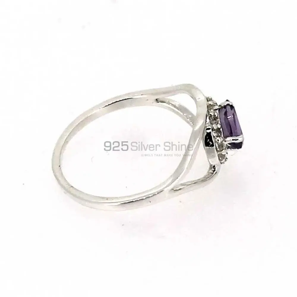 Amethyst Single Stone Sterling Silver Rings 925SR044-5_1