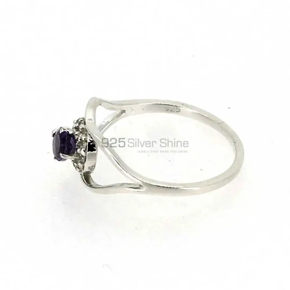 Amethyst Single Stone Sterling Silver Rings 925SR044-5_2