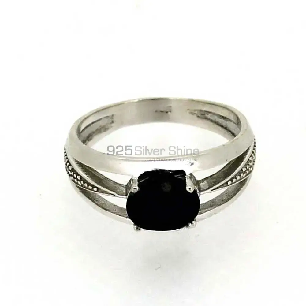 Stunning Black Onyx Gemstone Ring In 925 Solid Silver 925SR027-4