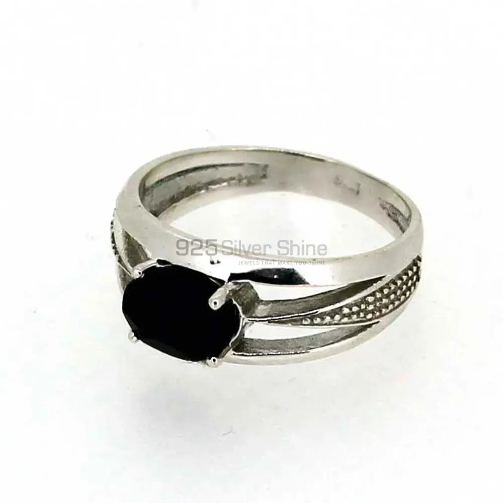 Stunning Black Onyx Gemstone Ring In 925 Solid Silver 925SR027-4_1