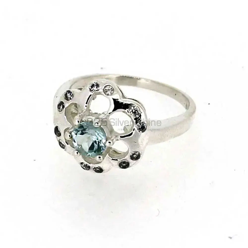 Stunning Blue Topaz Gemstone Designer Ring In 925 Silver 925SR041-4