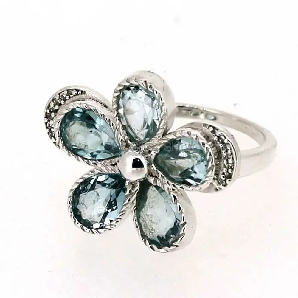 Stunning Blue Topaz Gemstone Handmade Ring In Sterling Silver 925SR043-4