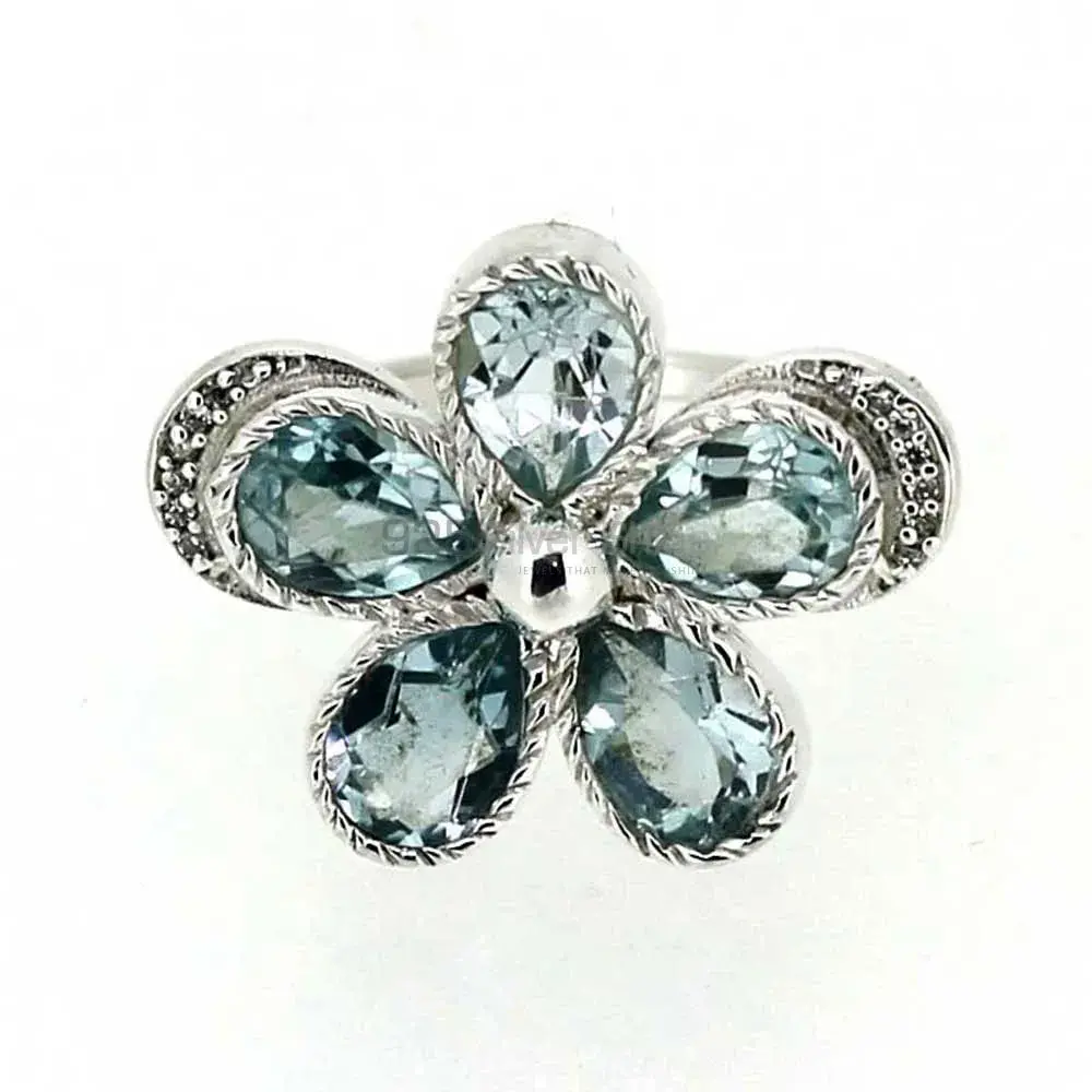 Stunning Blue Topaz Gemstone Handmade Ring In Sterling Silver 925SR043-4_2