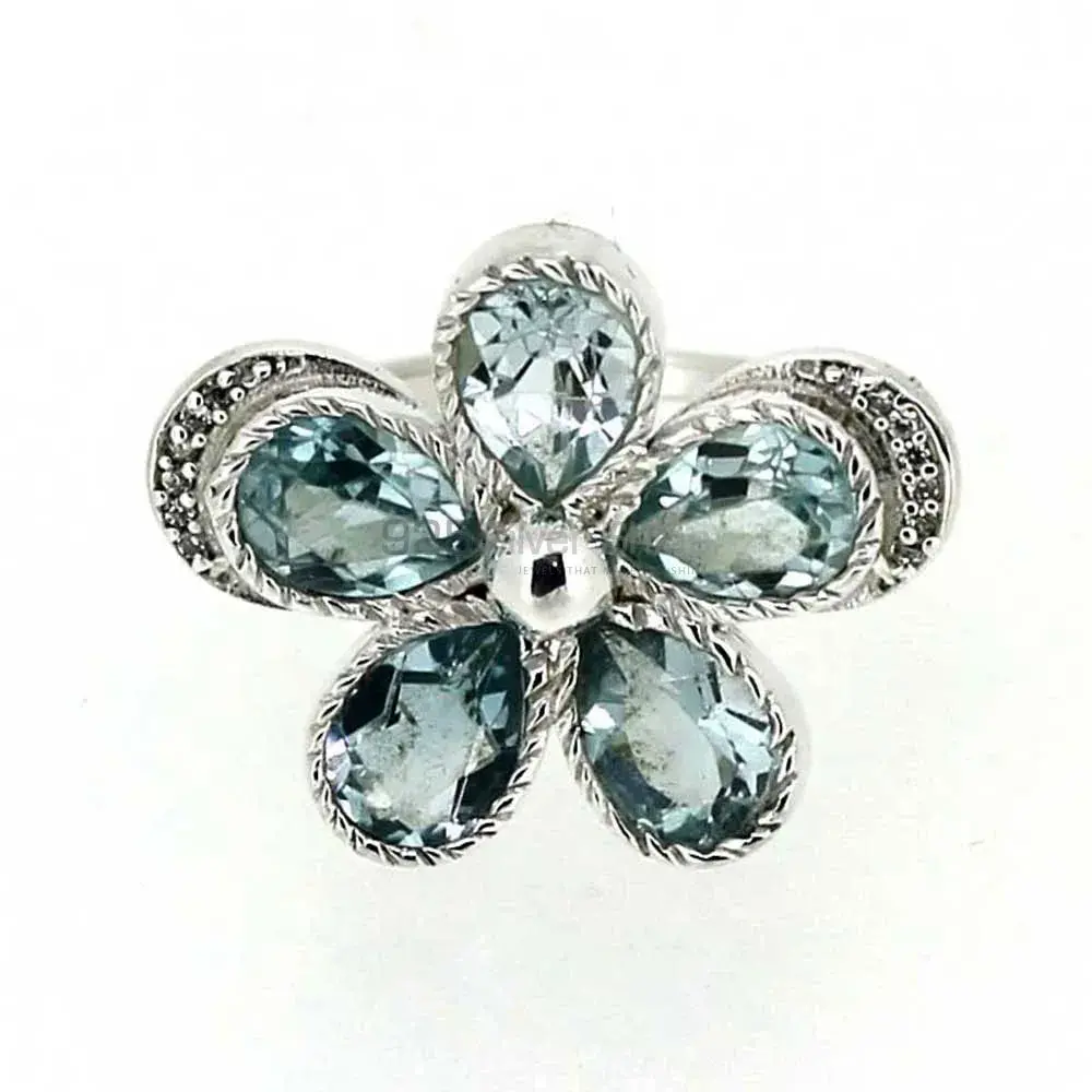 Stunning Blue Topaz Gemstone Handmade Ring In Sterling Silver 925SR043-4_3