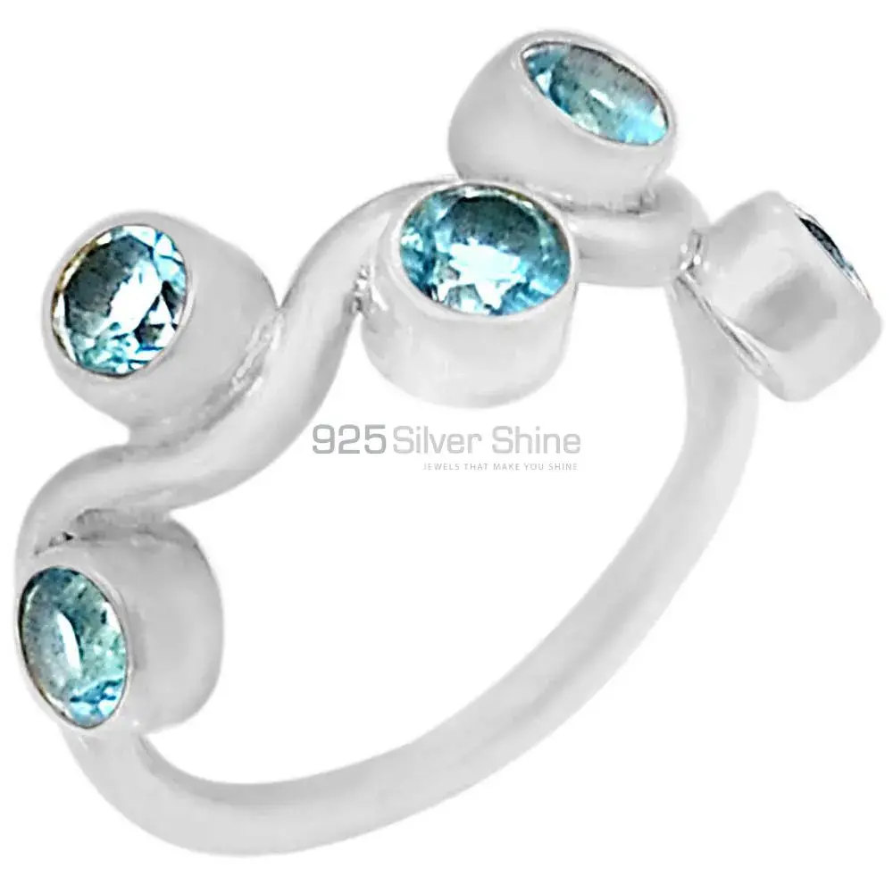 Stunning Blue Topaz Gemstone Ring In 925 Silver 925SR070-4
