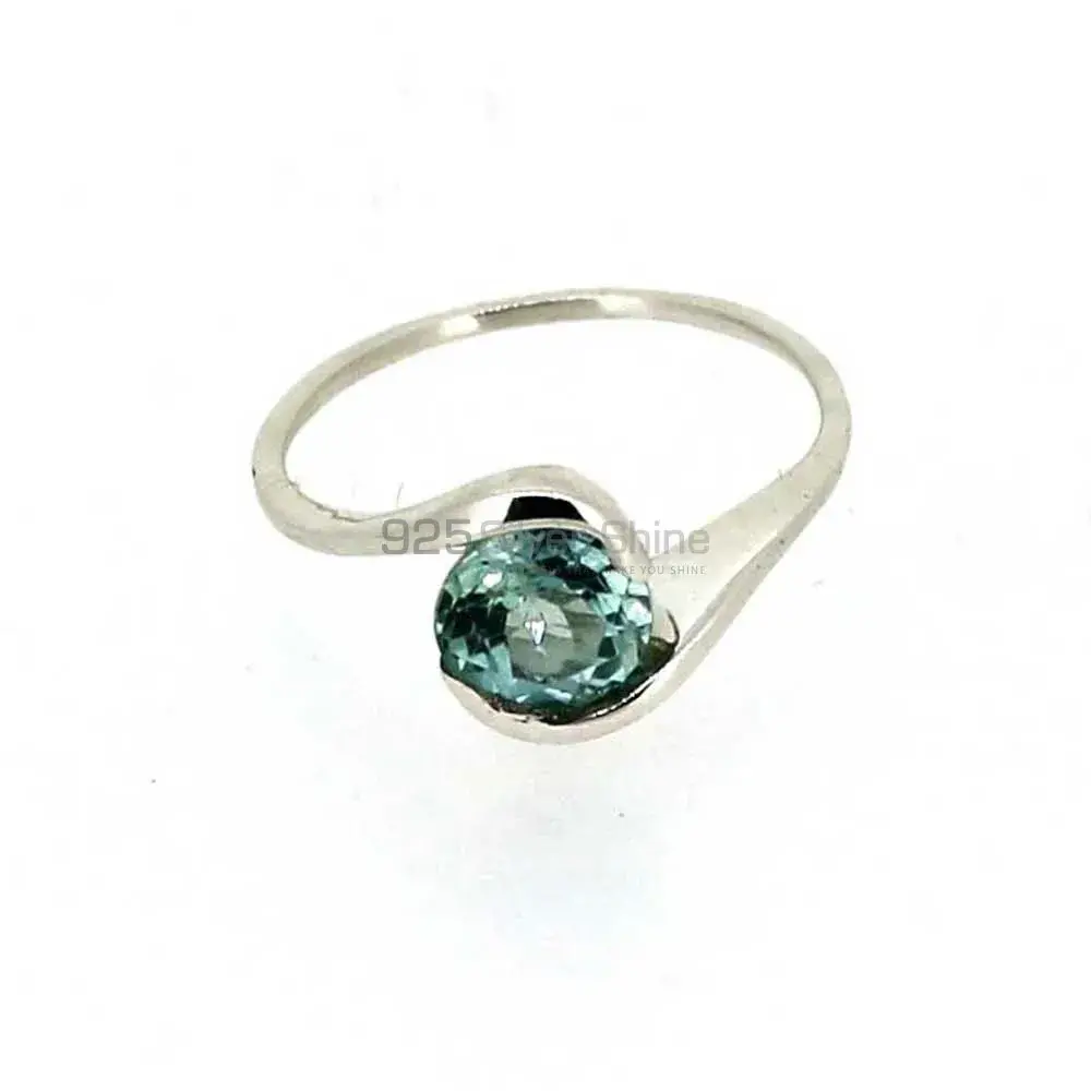 Stunning Blue Topaz Gemstone Ring In Solid Silver 925SR023-5_0