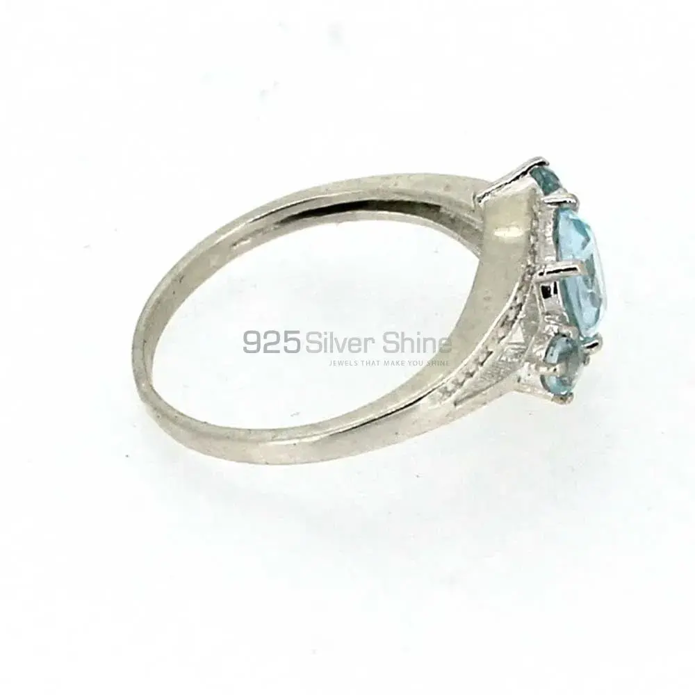Stunning Blue Topaz Semi Precious Gemstone Ring In 925 Silver 925SR052-1_0